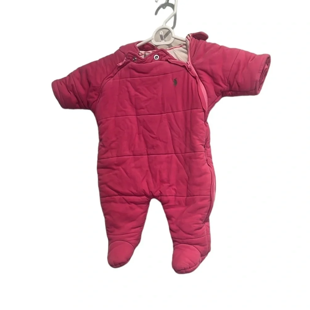 RALPH LAUREN PINK SNOWSUIT size 3 months.